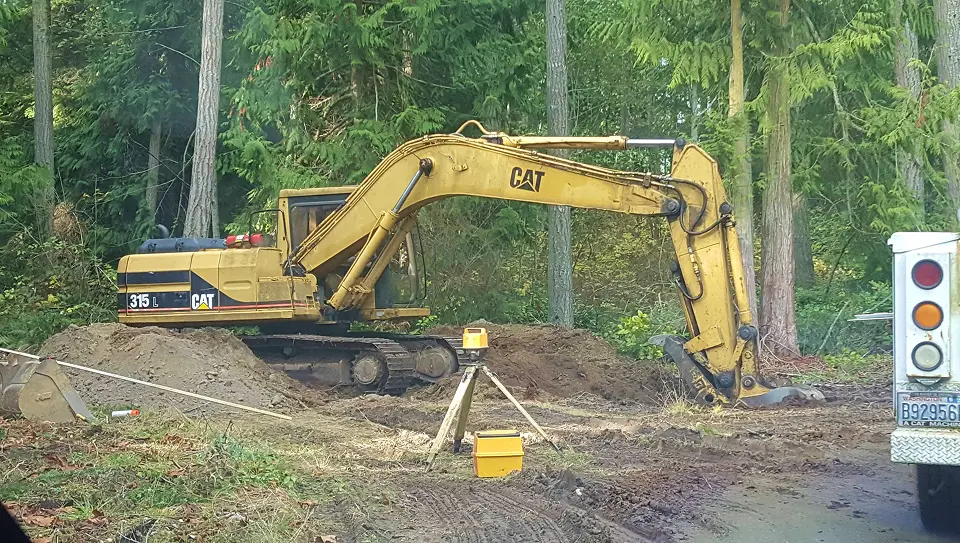 Excavator working on a construction site.