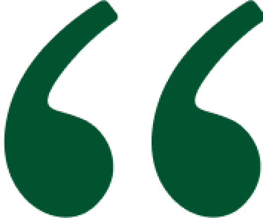 Green quotation marks on a black background.
